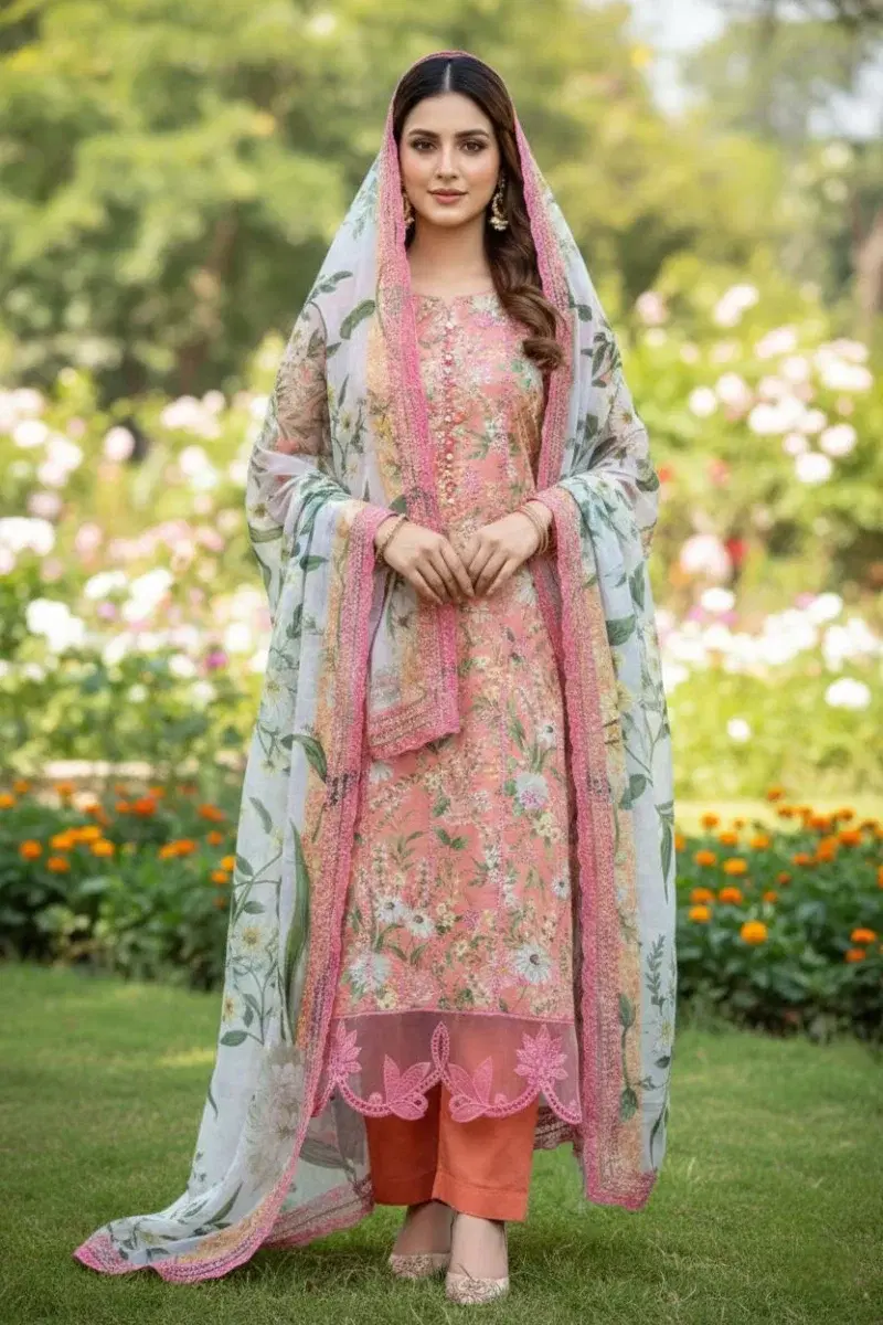Maria inspaird Embroidered Suits Unstitched 3 Piece - Image 2