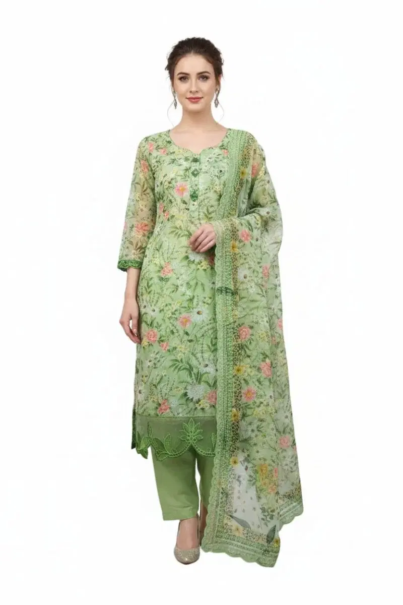 Maria inspaired Suits Unstitched 3 Piece - Image 1