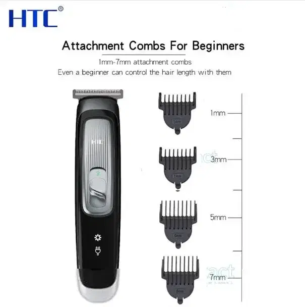 HTC AT-505 zero cutting Men Hair Trimmer USB Charge Hair Clippers Beard Trimmer Professional. - Image 2