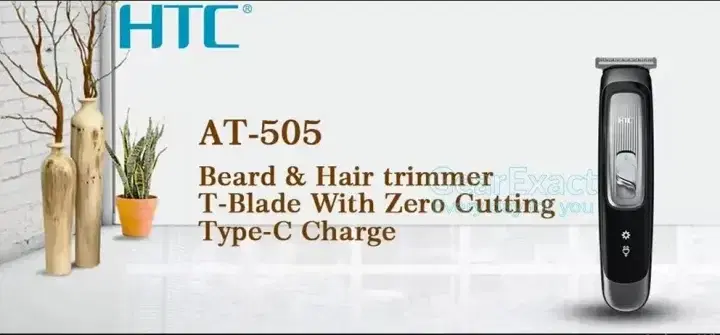 HTC AT-505 zero cutting Men Hair Trimmer USB Charge Hair Clippers Beard Trimmer Professional. - Image 3