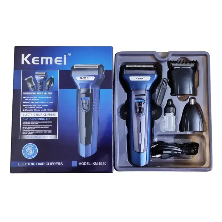 Kemei KM-6330 3 in 1 Professional Hair Trimmer Super Grooming Kit Shaver Clipper Nose Trimmer. - Image 5